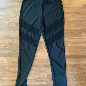 SHEIN Black (diagonal) Mesh Insert Leggings - XL